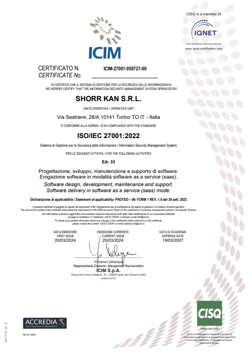 Certificazione ISO/IEC 27001:2022